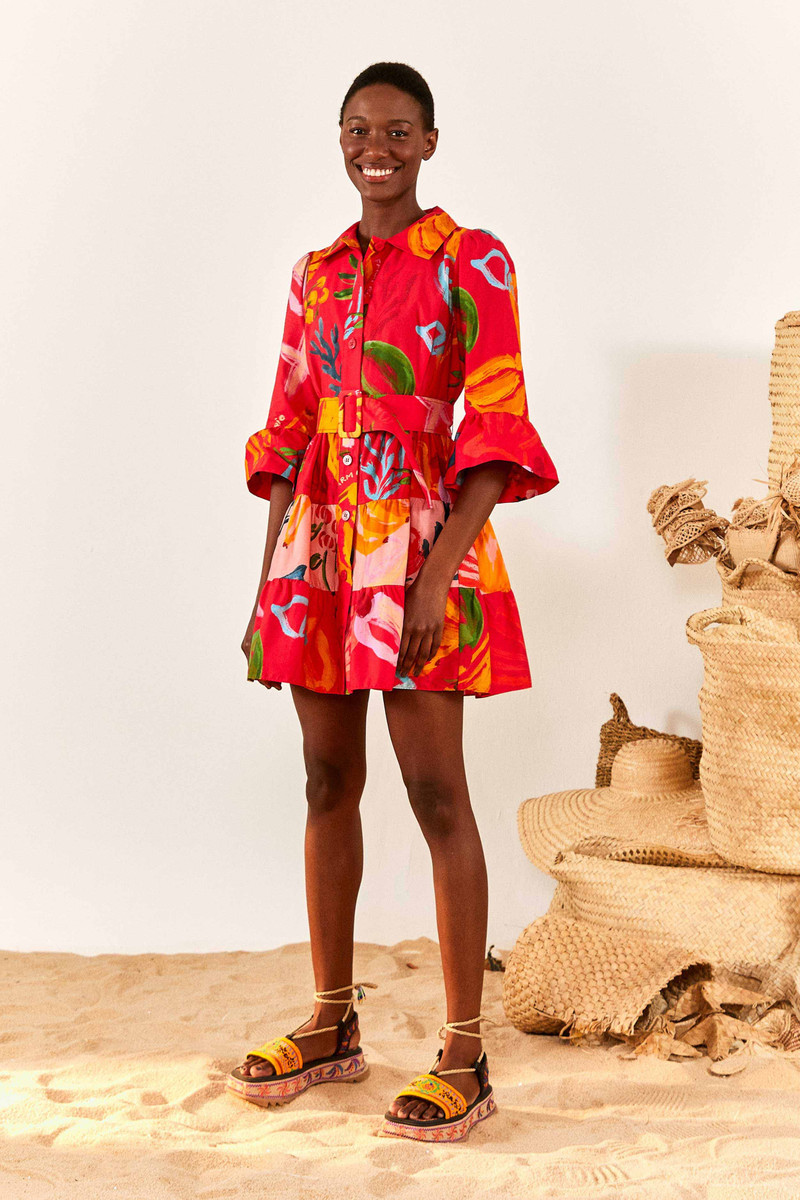 Red Mixed Fruits Ocean Mini Dress 4