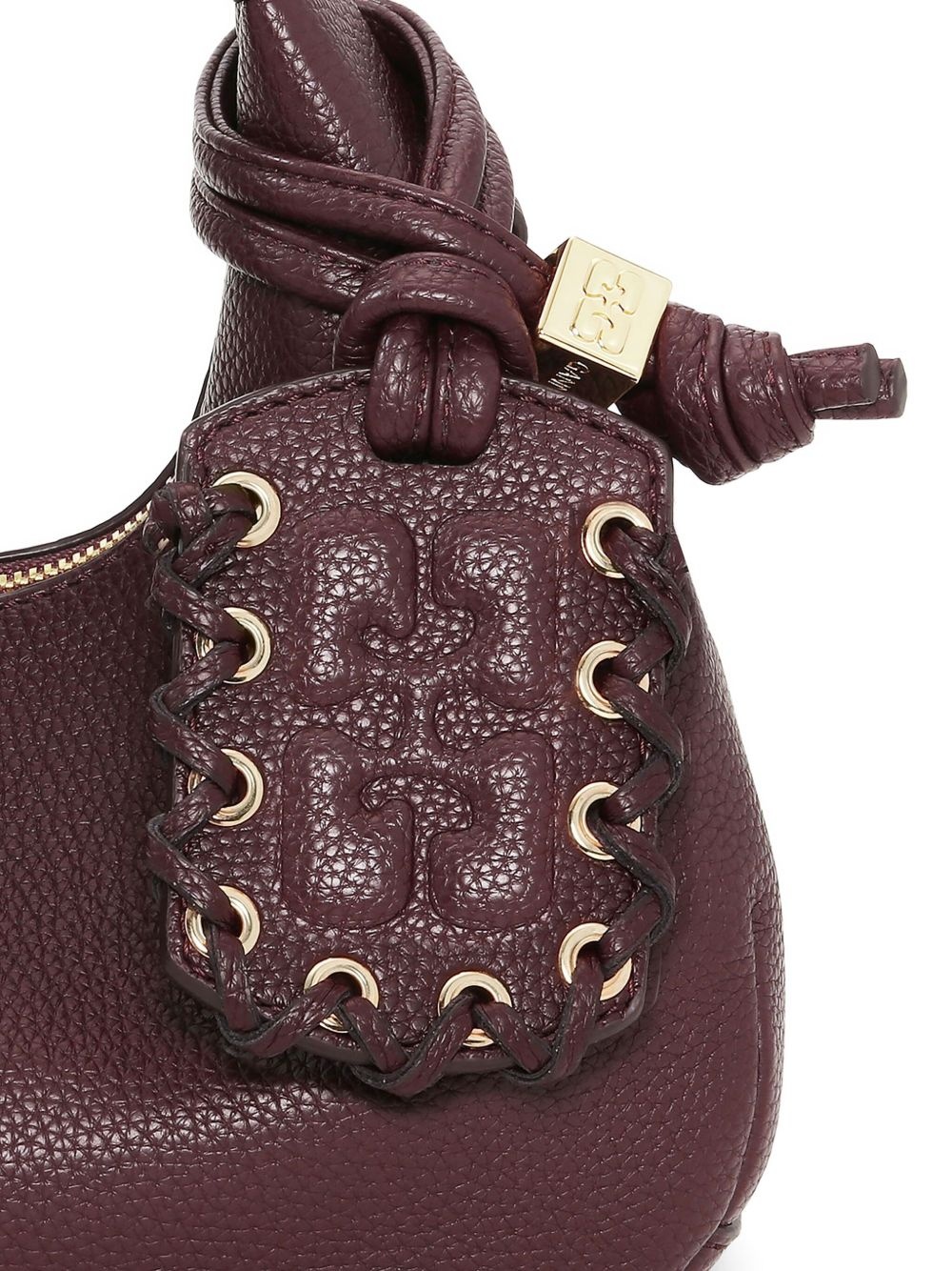 mini textured leather tote bag - 5