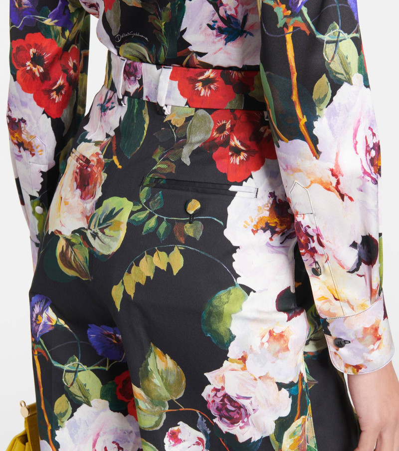 Floral cotton-blend wide-leg pants 6