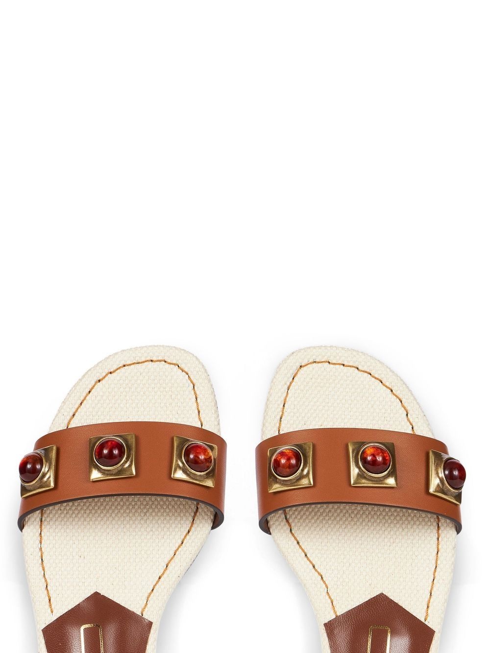 studded leather slides - 3