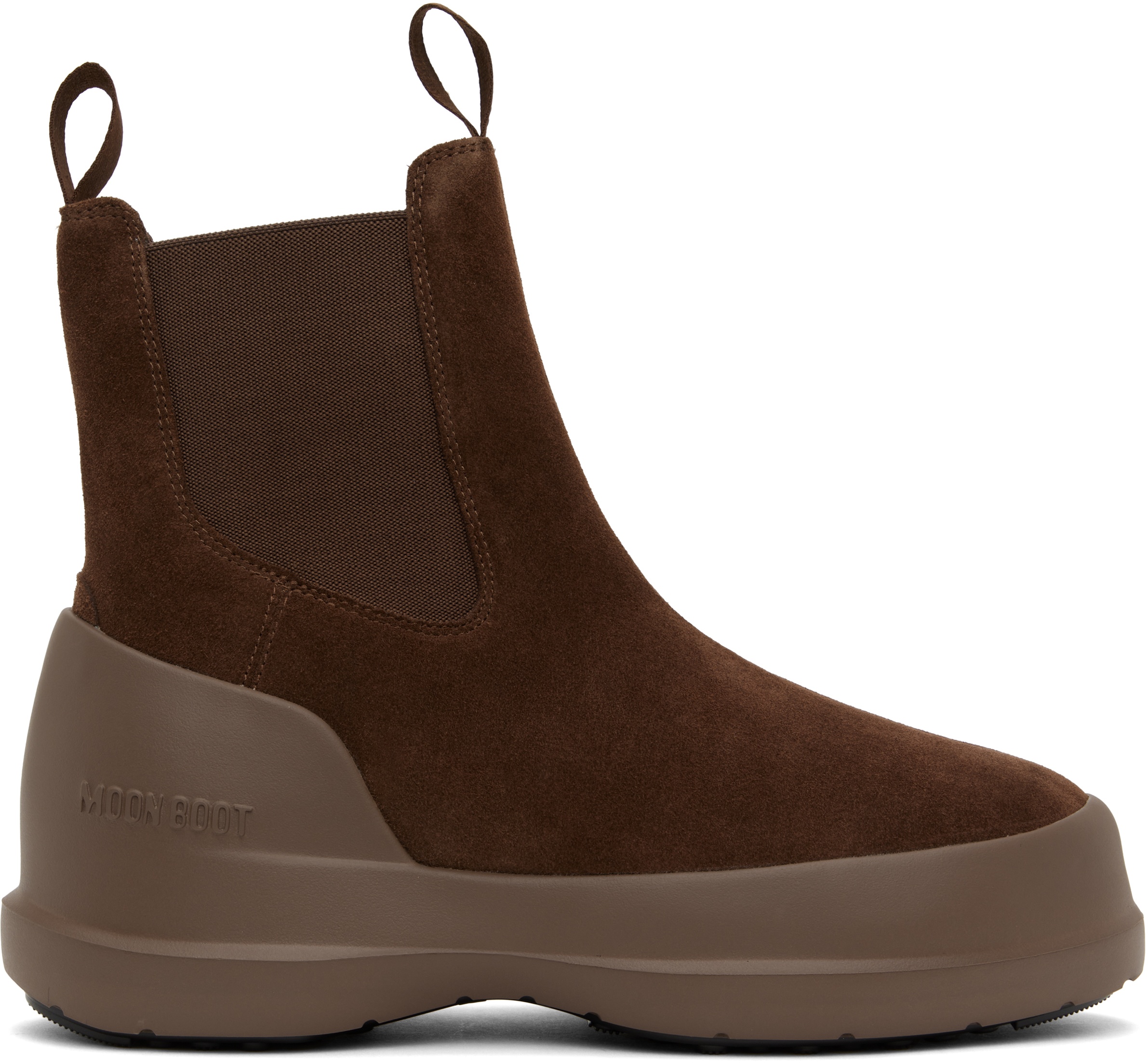 MOON BOOT Brown Luna Suede Chelsea Boots | REVERSIBLE