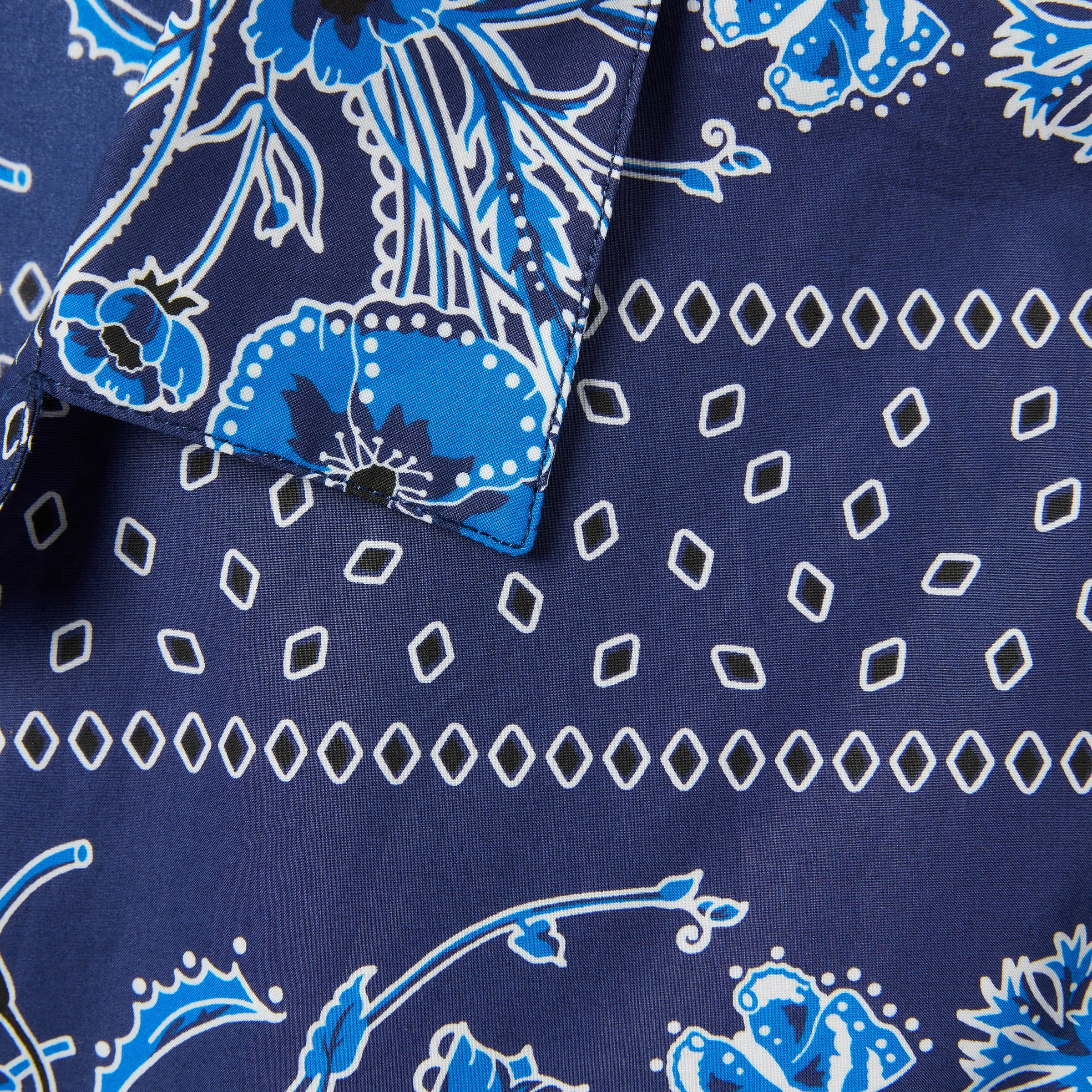 Printed cotton poplin bowling shirt - 6