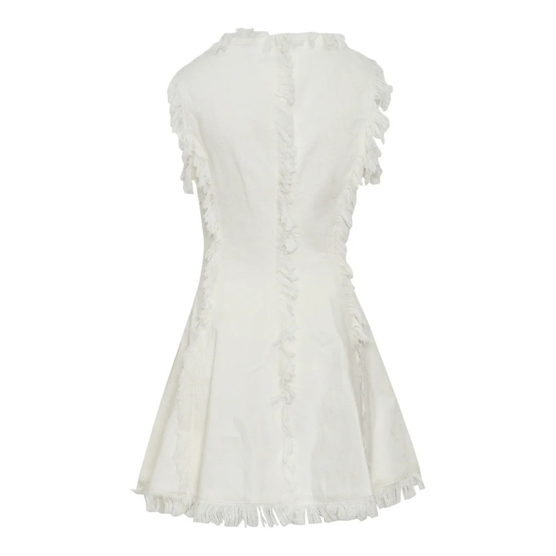 MSGM White Textured Dress outlook