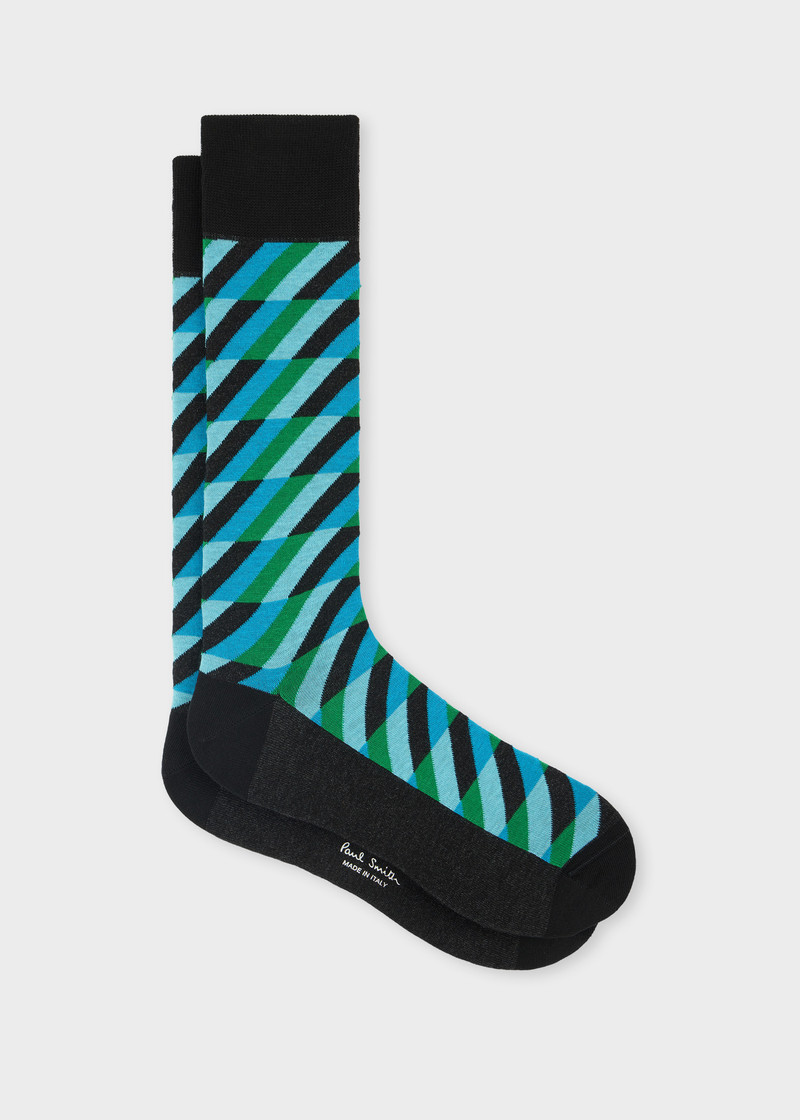Zig Zag Cotton-Blend Socks 1