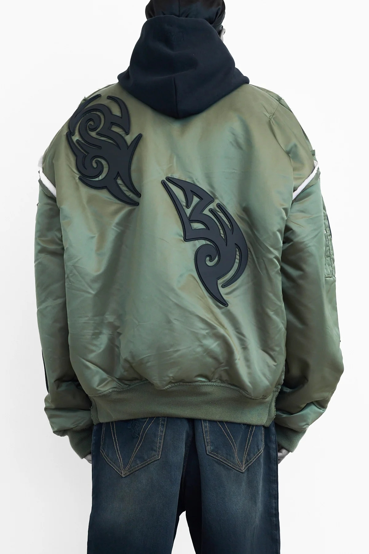 Vetements Tribal Reworked Bomber Jacket Green/Black - 6