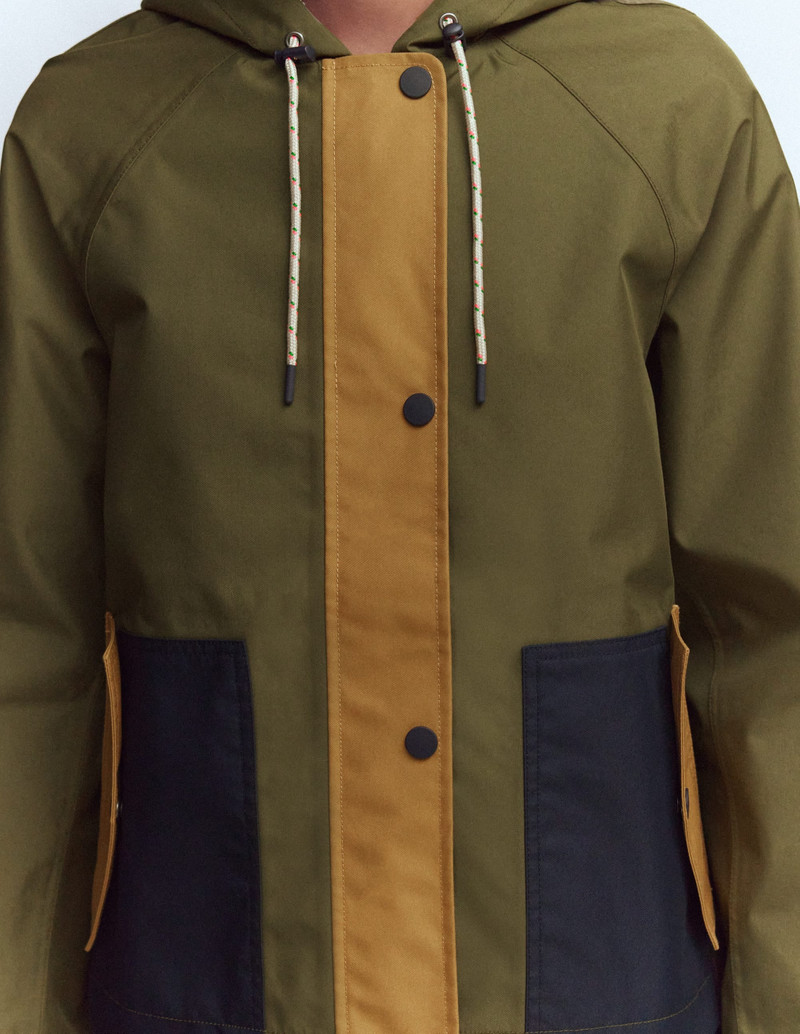 Lightweight Rain Mac-Woodland Green, Colourblock 4