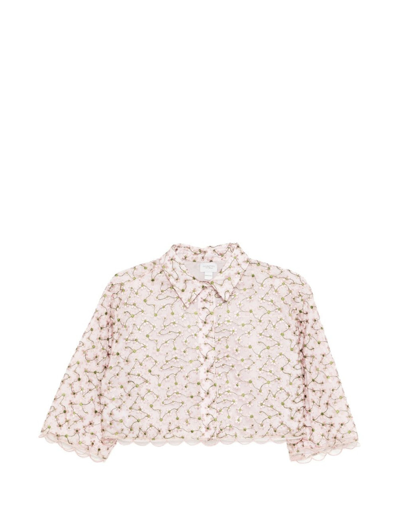 floral-embroidered cropped shirt 1