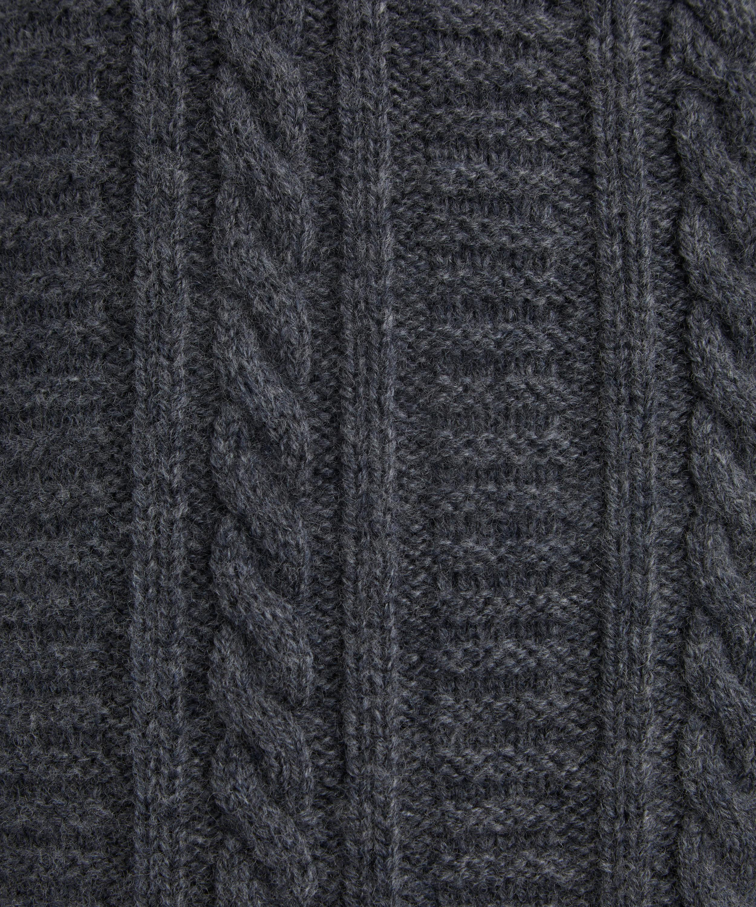 Grey Wool Cable-Knit Jumper - 5
