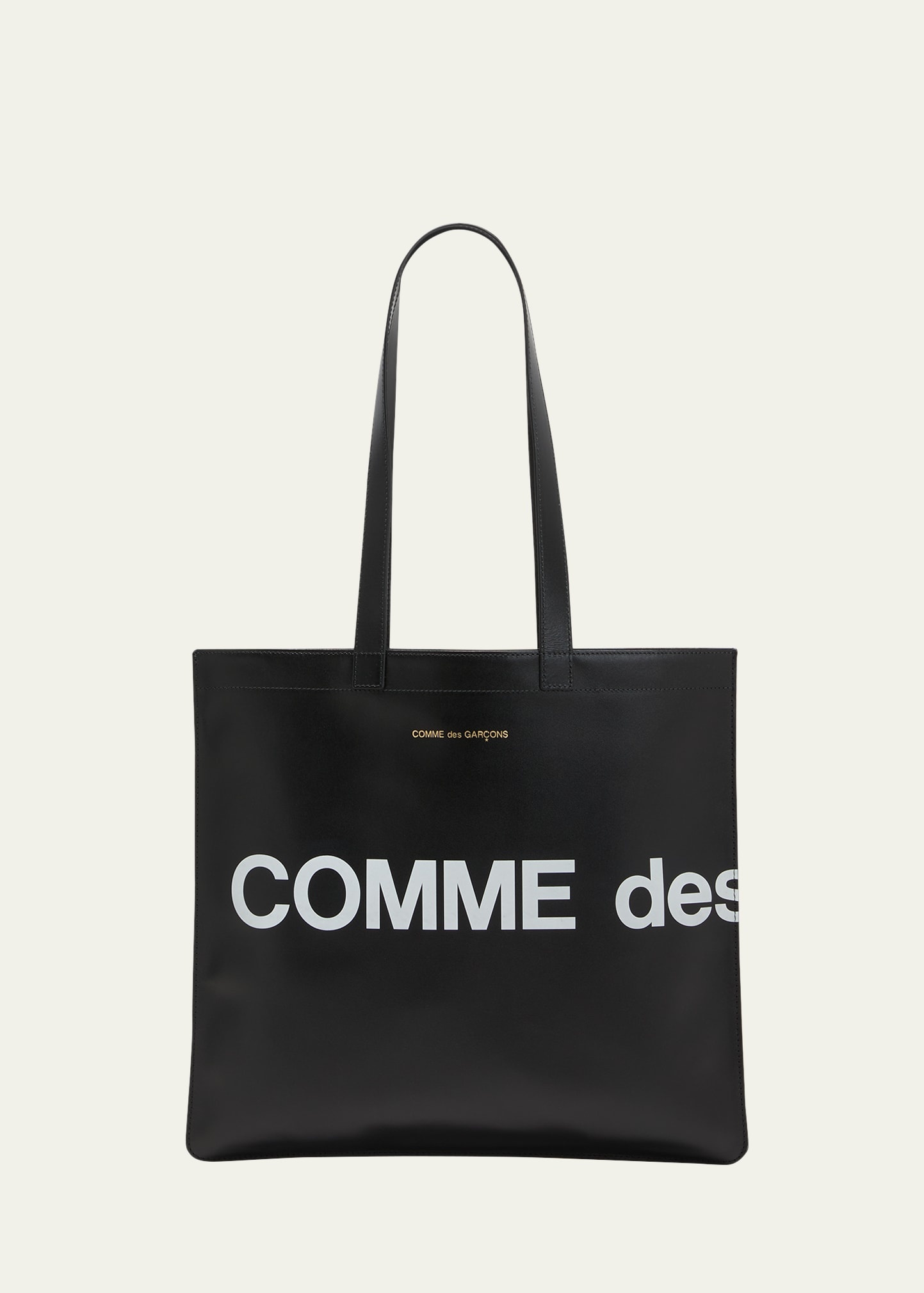 Comme Des Garçons Men's Huge Logo Leather Tote Bag