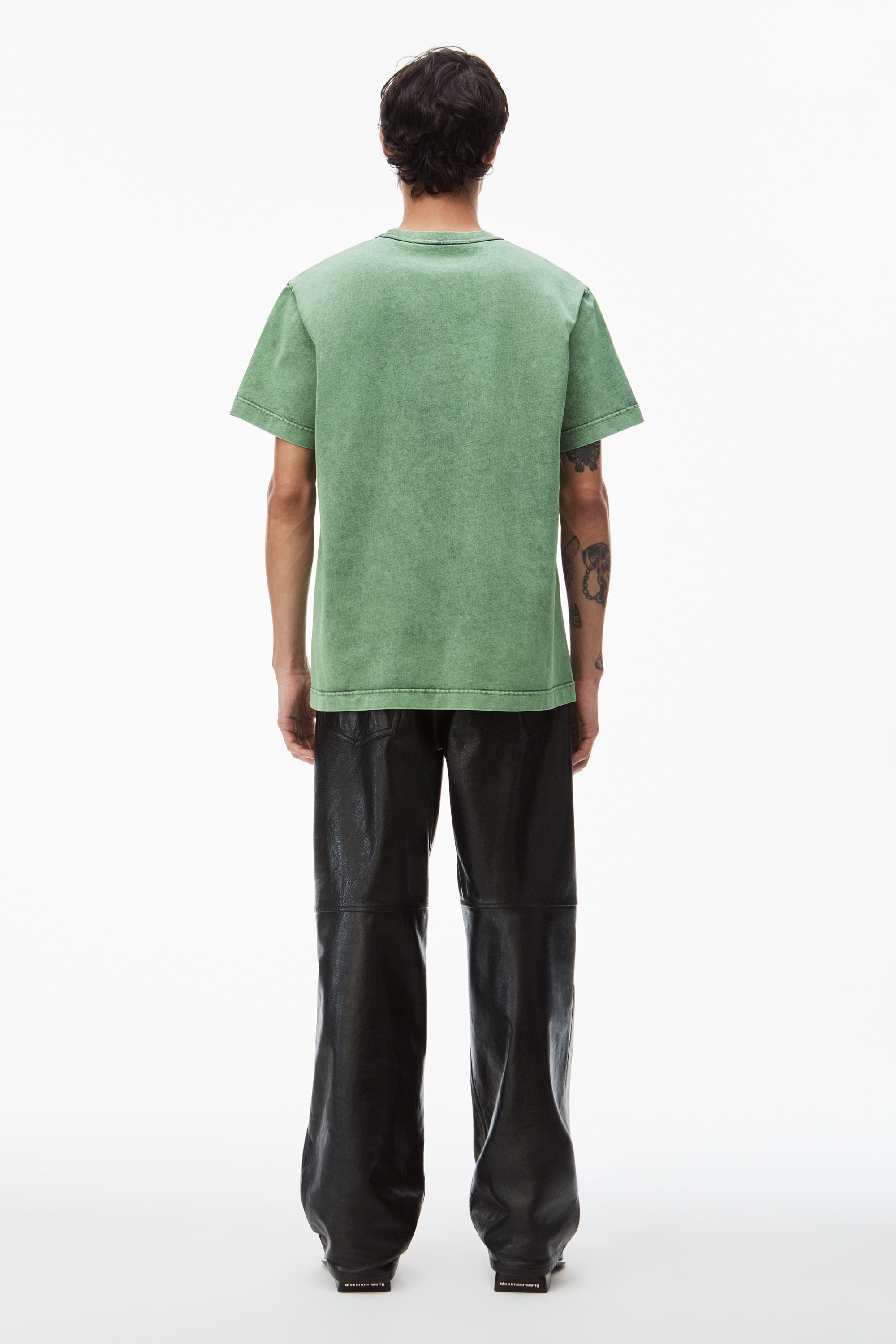embossed logo tee in compact jersey - 4