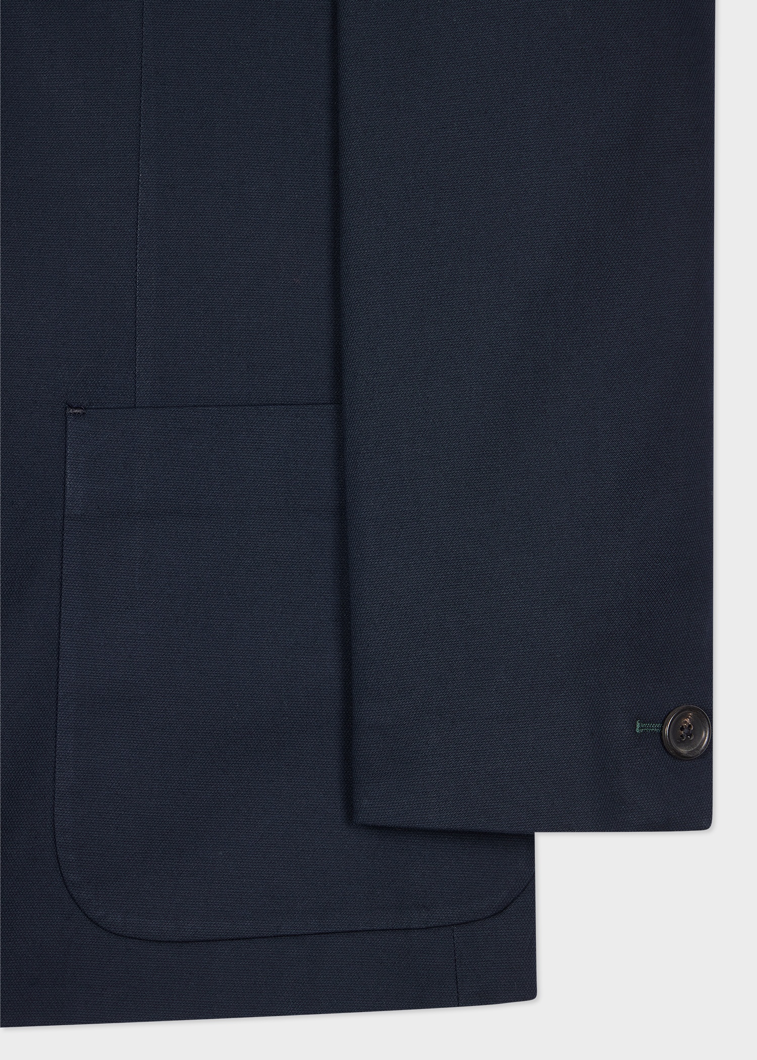 Mid-Fit Navy Stretch-Cotton Unlined Blazer - 3