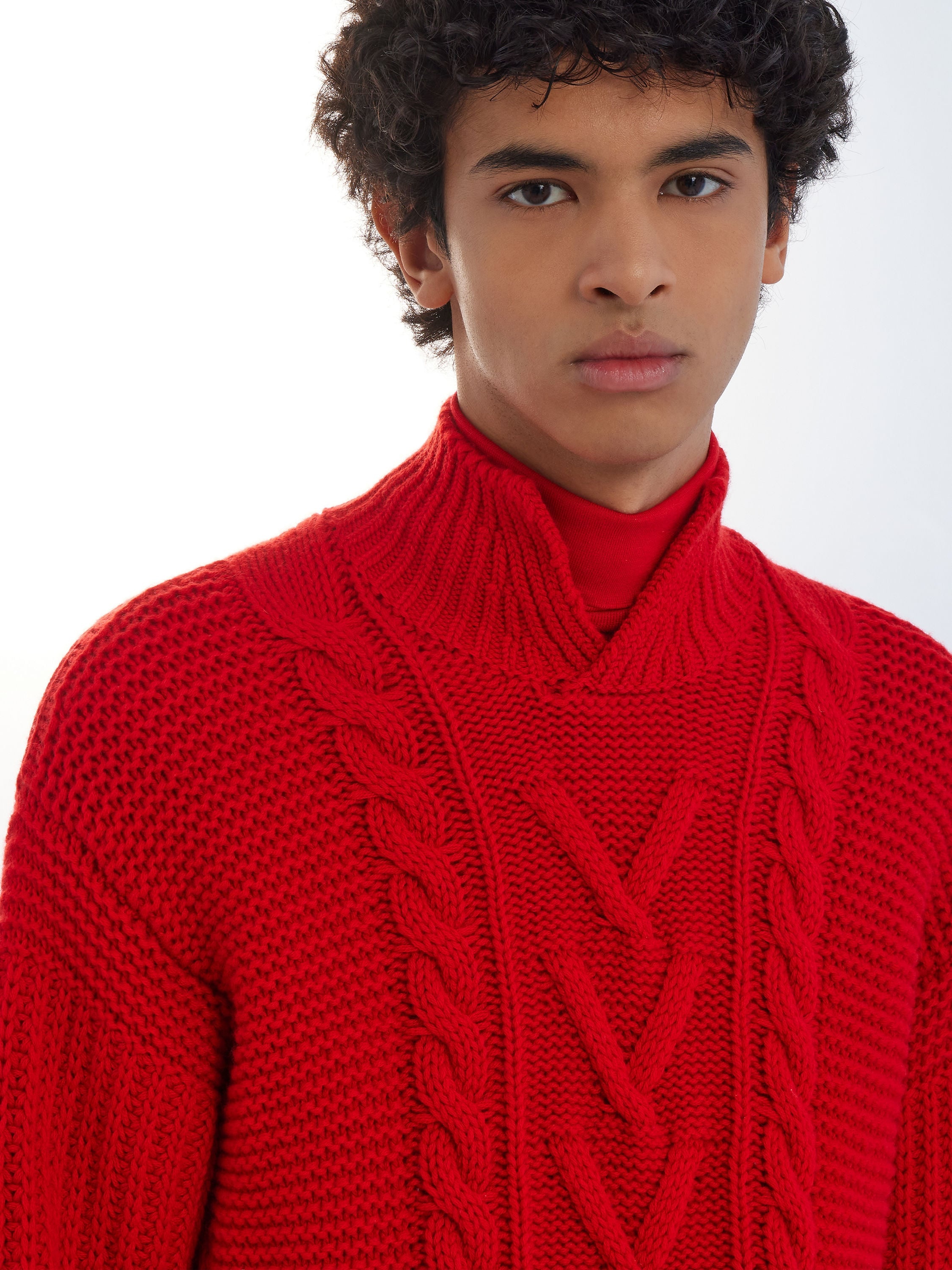 RED OASI CASHMERE HIGH NECK - 4