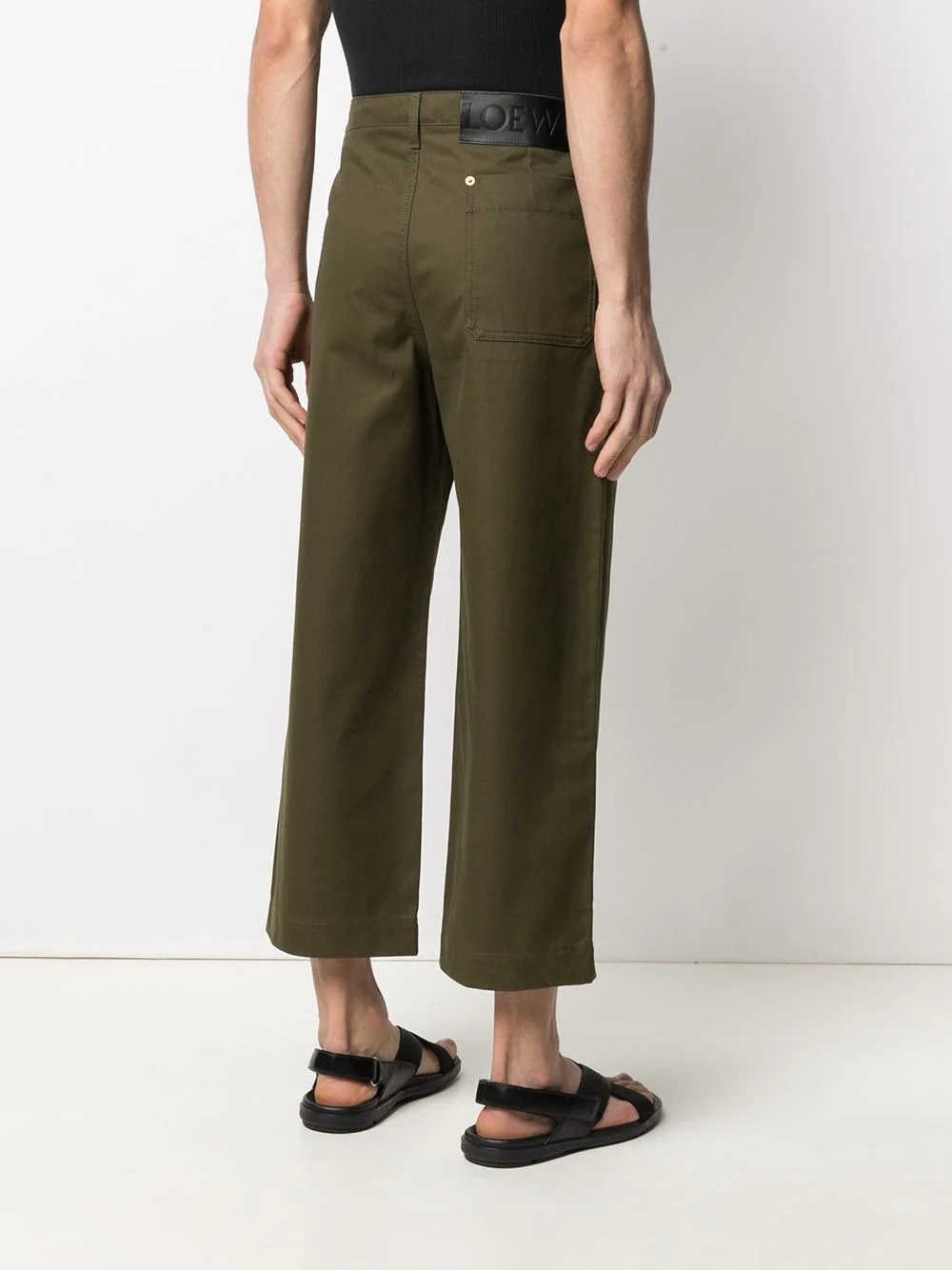 cropped straight-leg trousers - 4