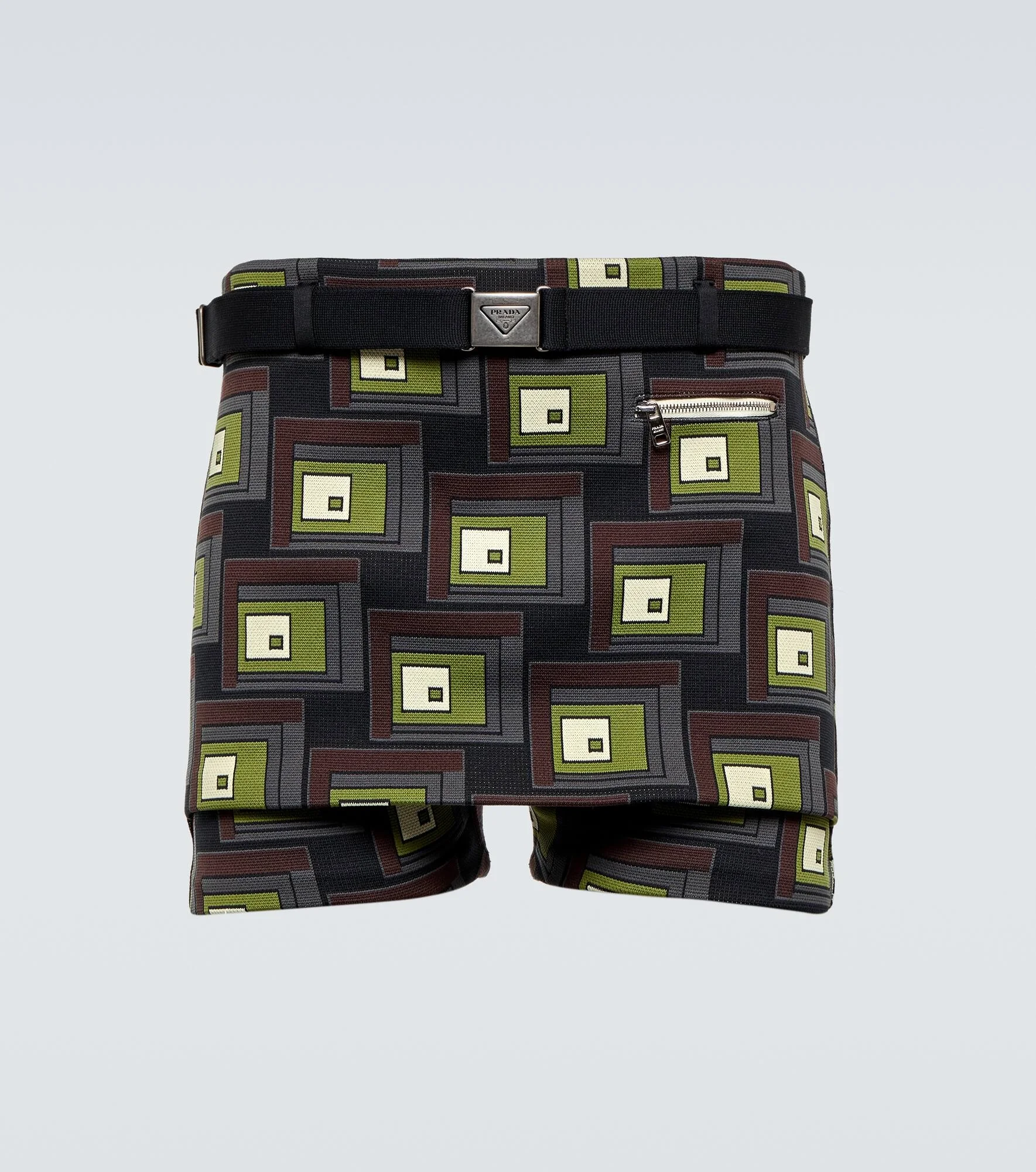 Belted jacquard shorts - 1