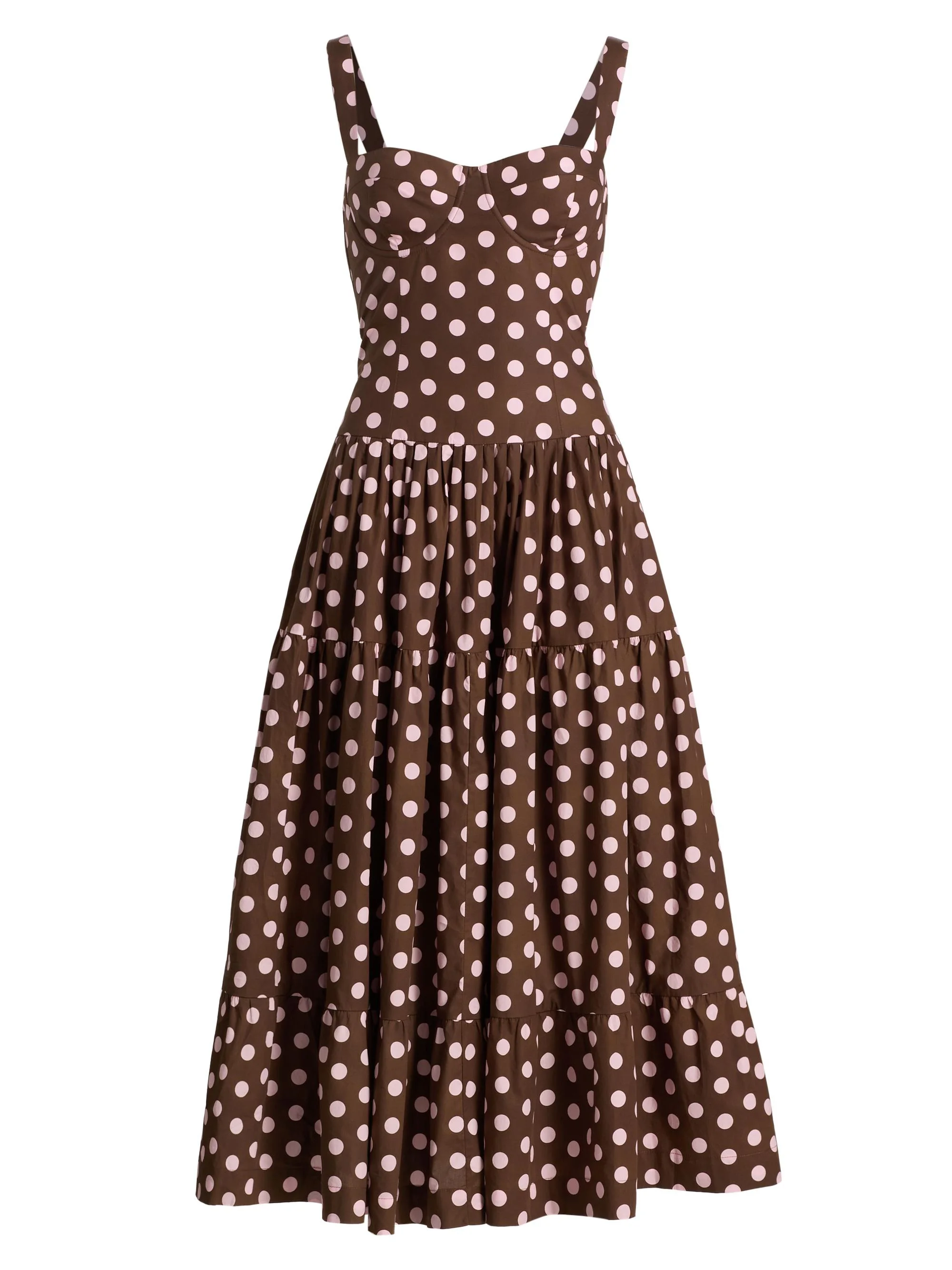 Women's Santiago Cotton Midi-Dress - Joelle Dot Brown - 1