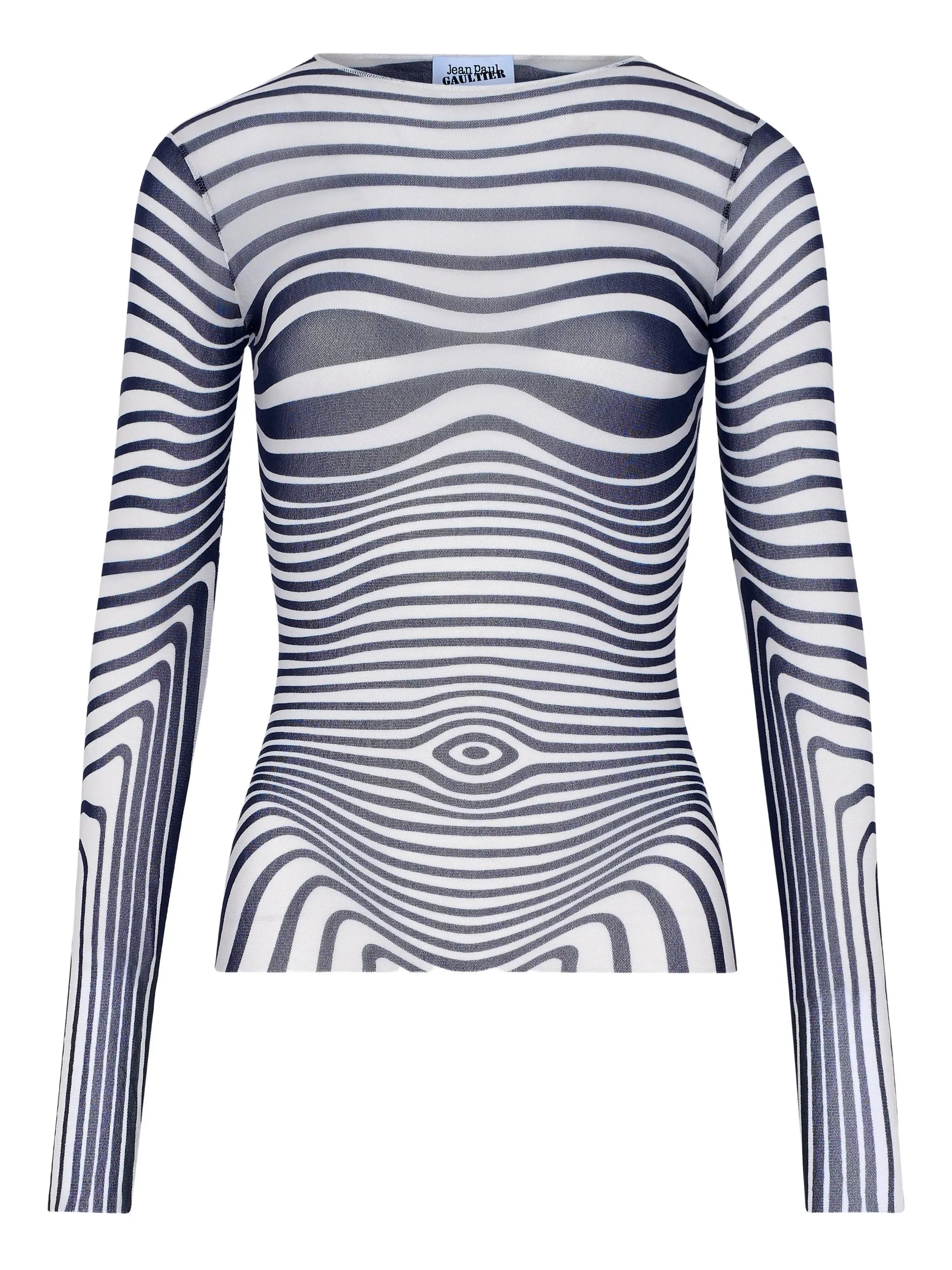 long-sleeve morphing-stripes top - 1