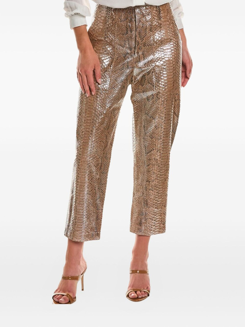snakeskin-print leather trousers 1