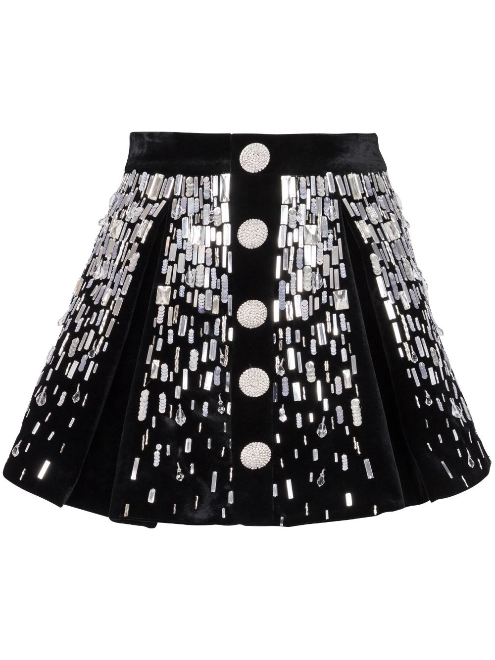 embellished skater miniskirt - 1