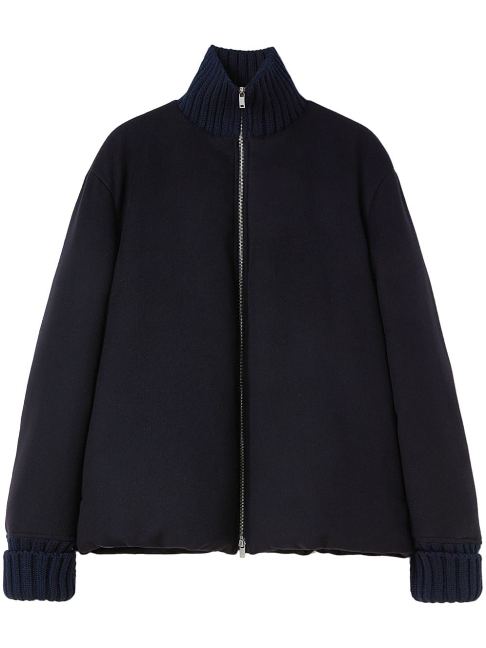 zip-up wool bomber jacket - 1