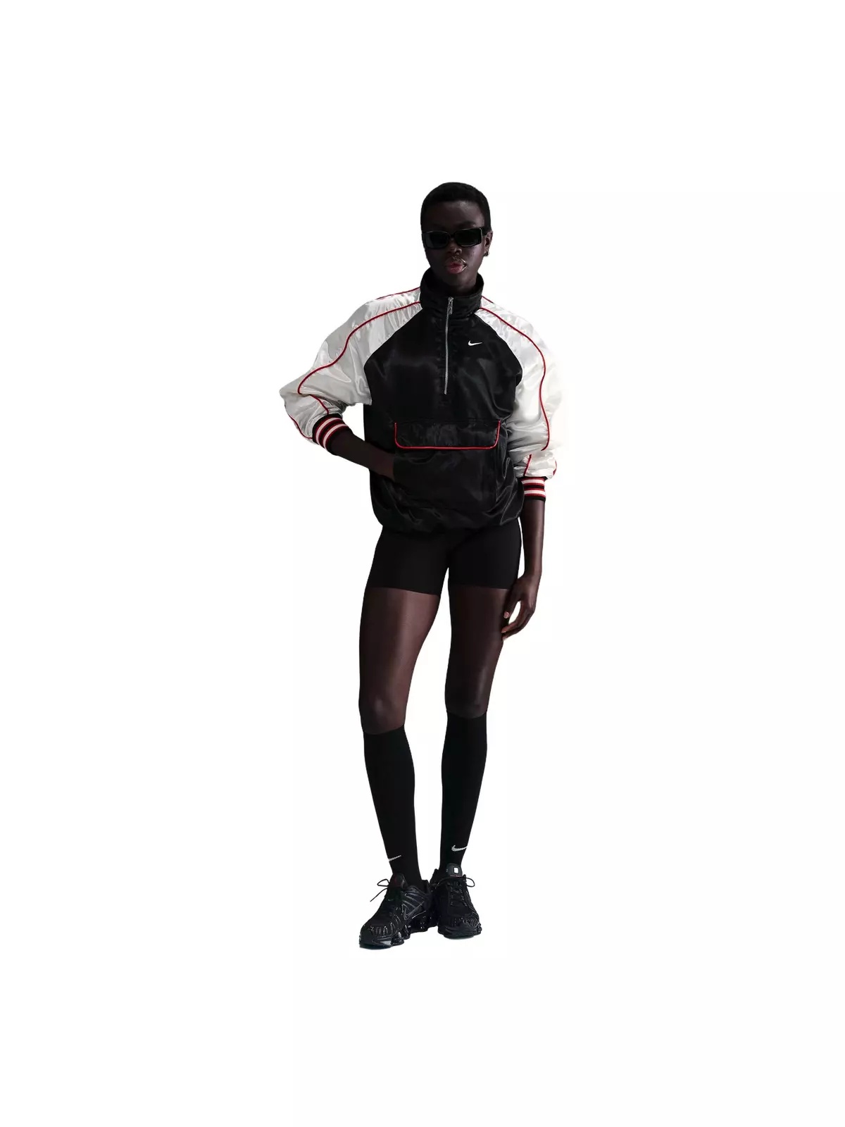 Women's Sportswear Street Souvenir Oversized Jacket-Black - 4