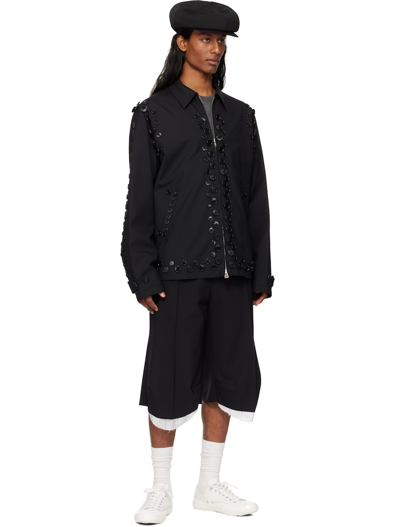 TAKAHIROMIYASHITA TheSoloist. Black Zip Up Brit Jacket outlook