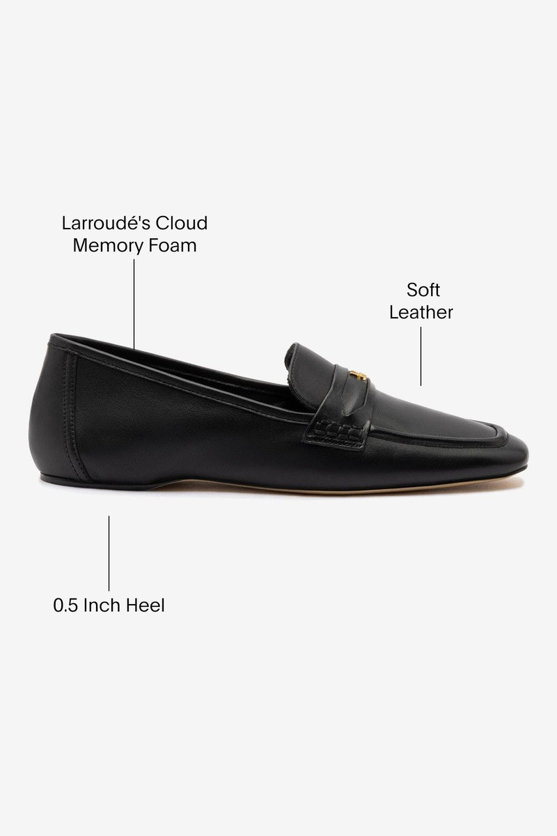 Suki Flat Loafer In Black Leather 5