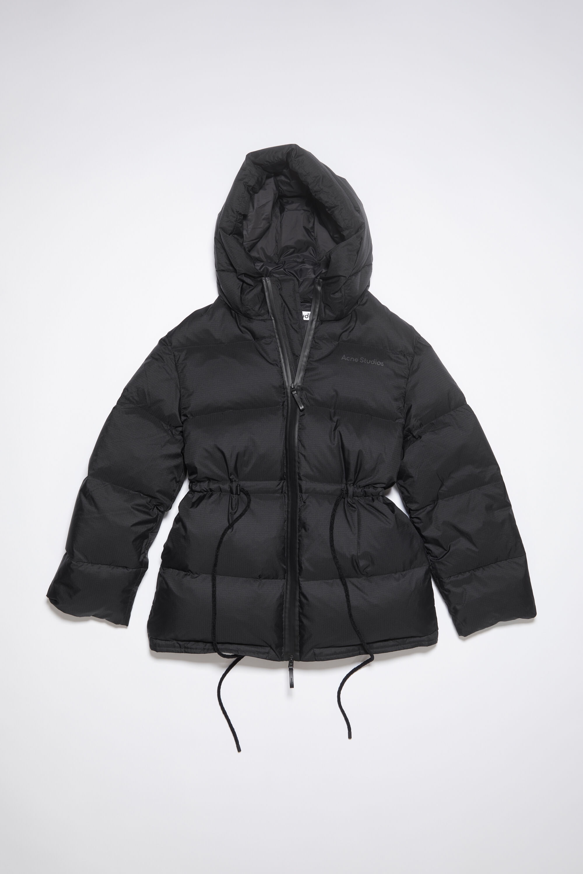 Hooded puffer jacket - Black - 1