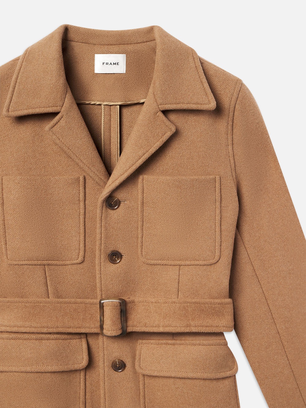 Melton Safari Jacket in Light Camel - 3