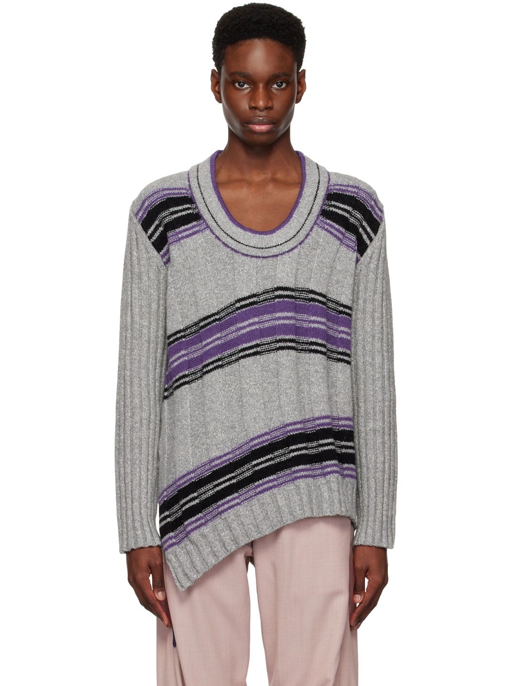 Kiko Kostadinov Brutus Jumper Grey | slamjam | REVERSIBLE