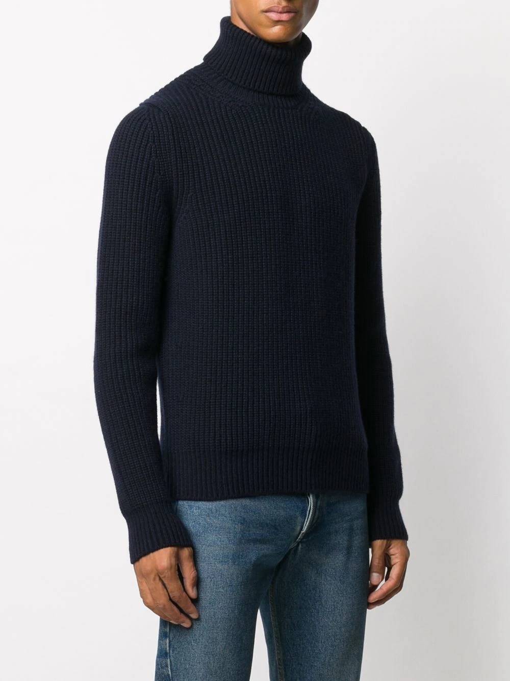 cable-knit roll neck jumper - 3