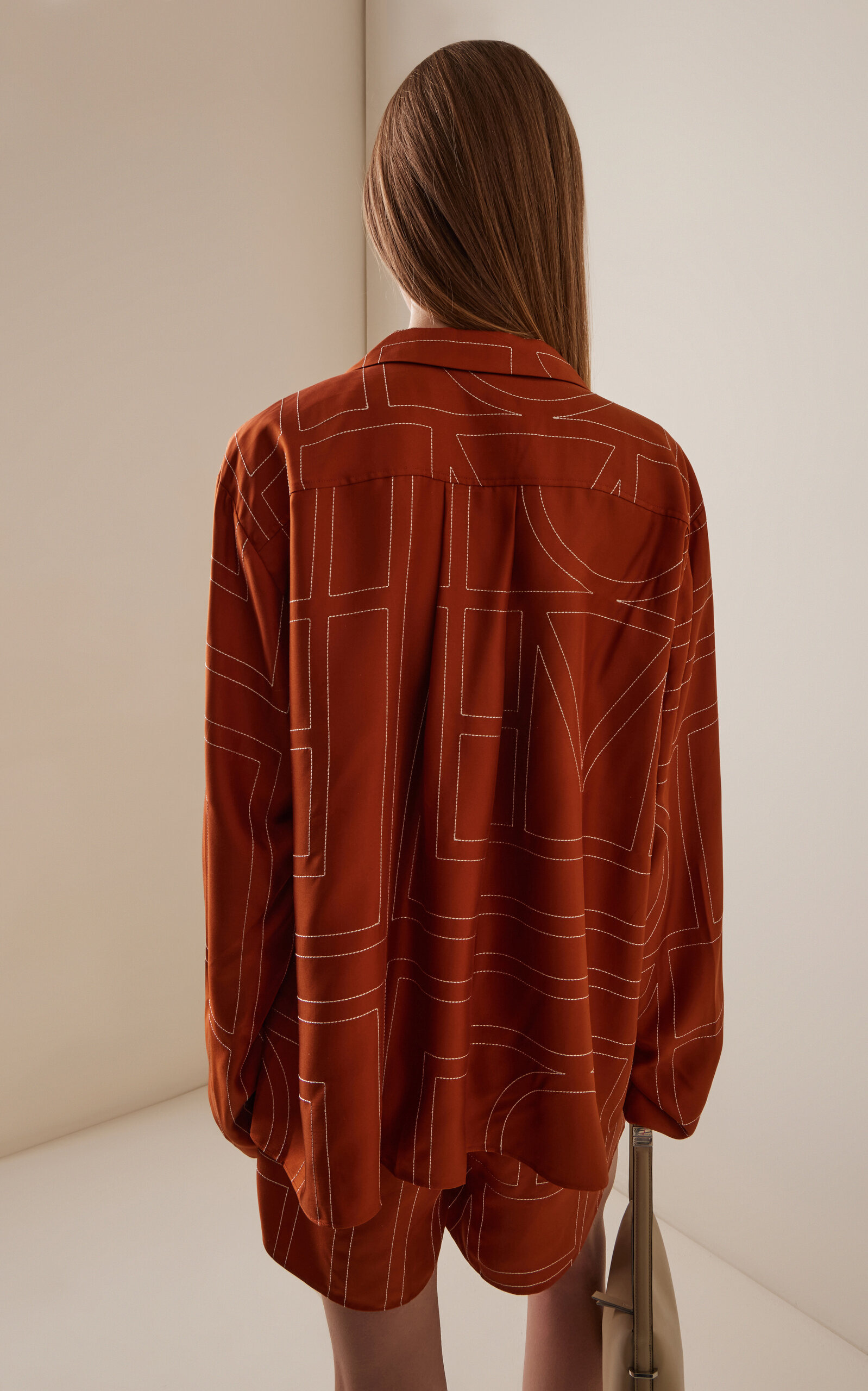 Monogram Silk Top orange - 4