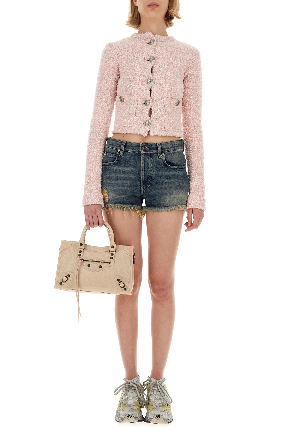 Pink tweed cardigan - 6