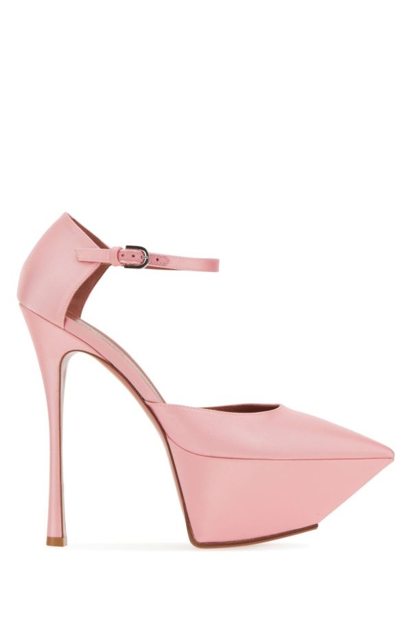 Amina Muaddi Woman Pink Satin Angelica Pumps - 1