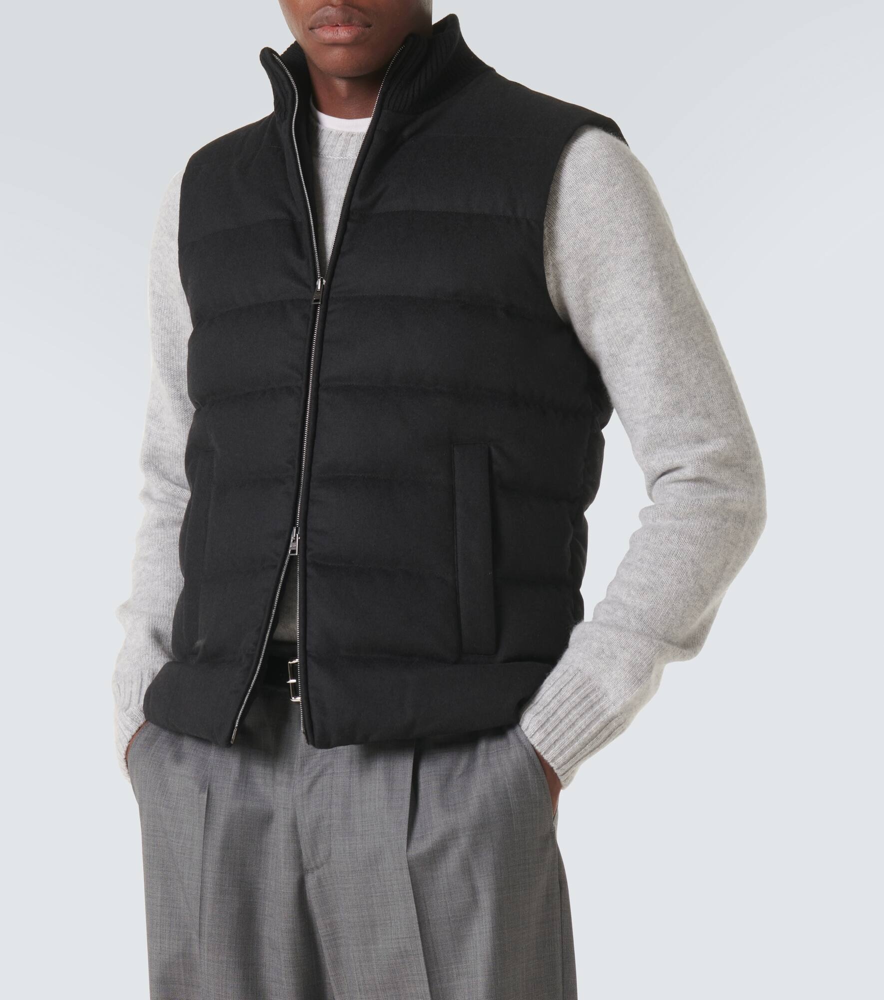 Silk and cashmere puffer vest - 5