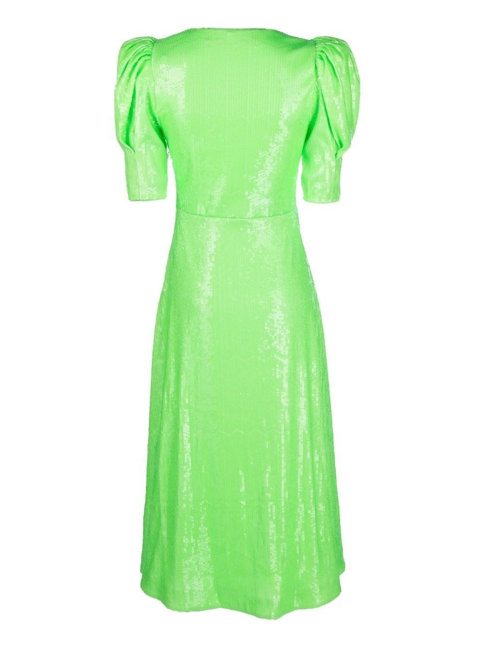 sequinned V-neck midi dress - 2