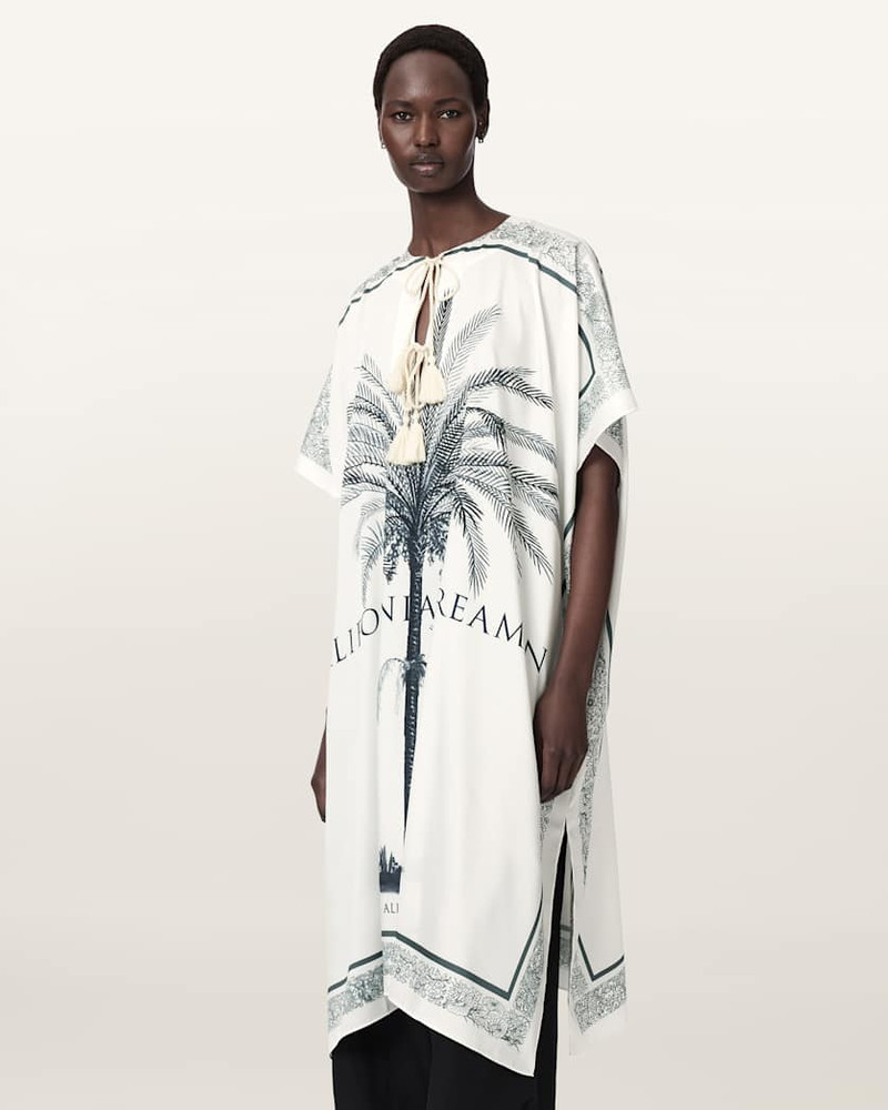ALLSAINTS TESS KAFTAN PRINTED MIDI DRESS outlook