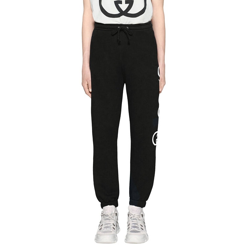 Gucci Logo Printing Casual Sports Pants Black 497252-X3Q37-1082 - 2