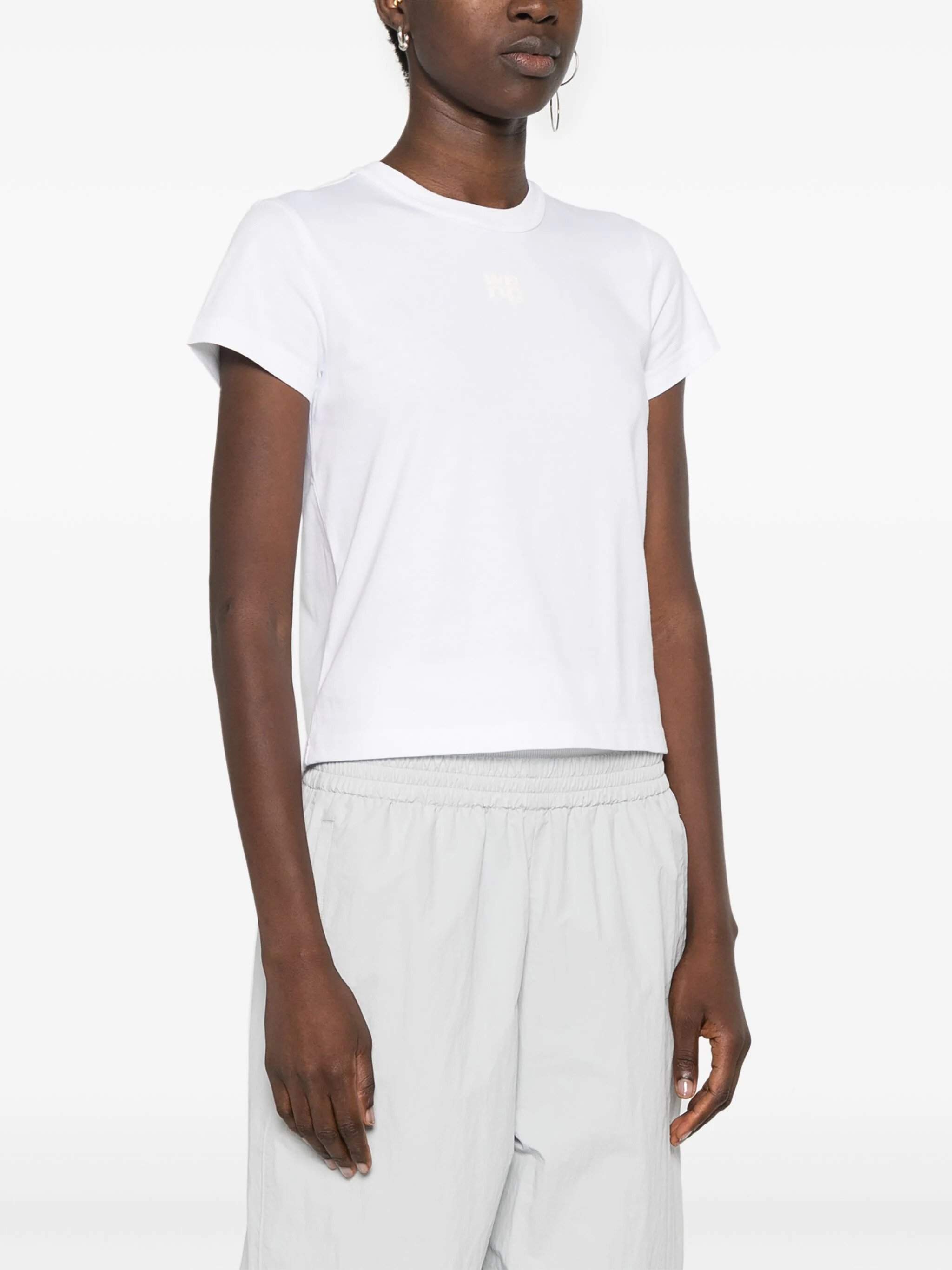 T BY ALEXANDER WANG Women Essential Jersey Puff Logo Shrunk Tee - 2