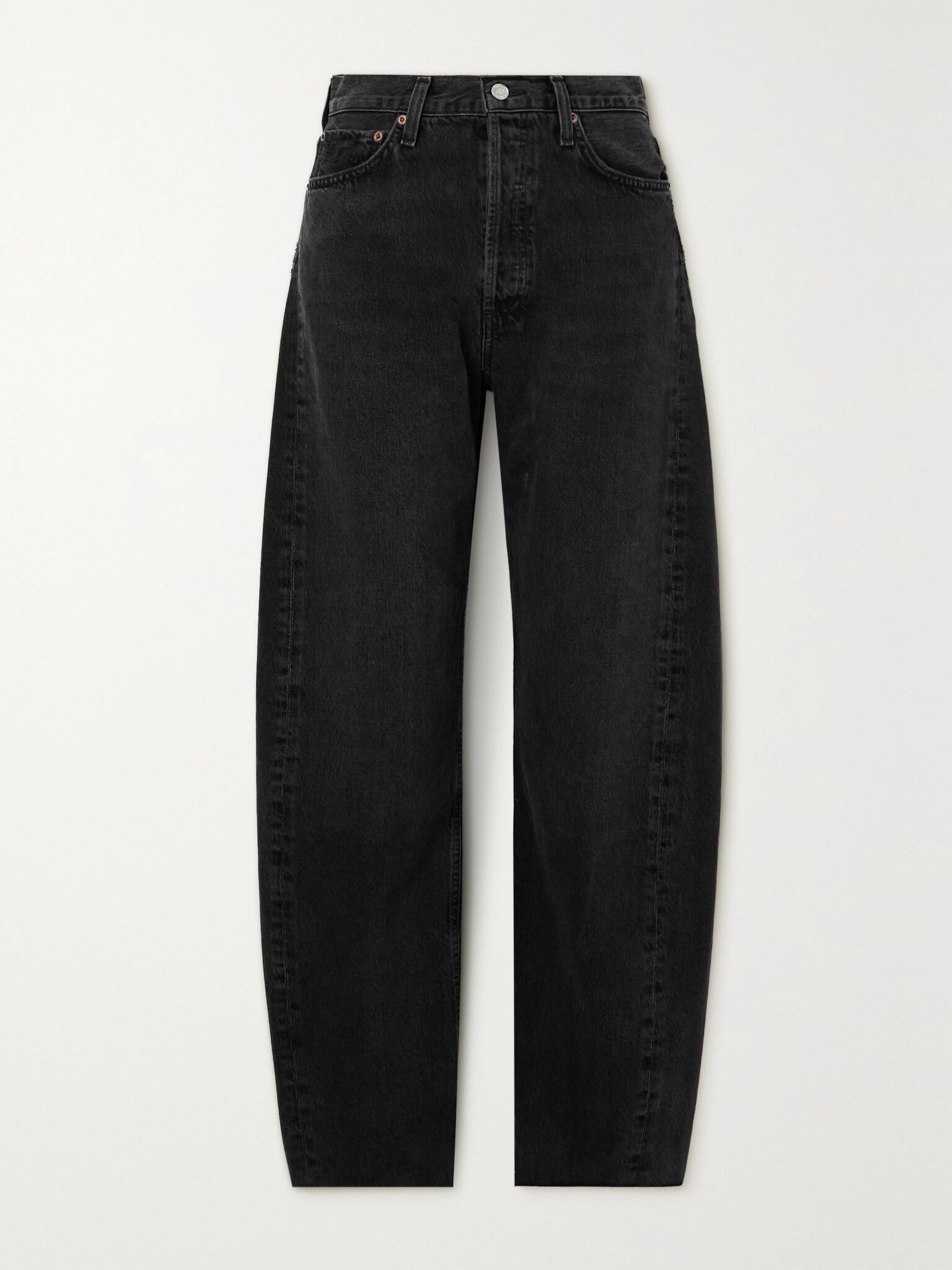 Luna high-rise tapered organic jeans Black - 1