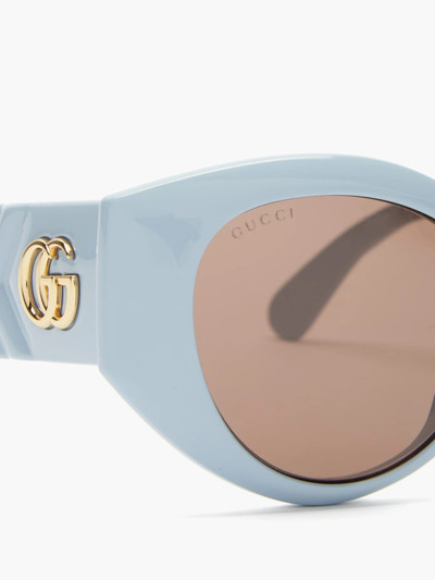 GUCCI GG-logo quilted cat-eye acetate sunglasses outlook