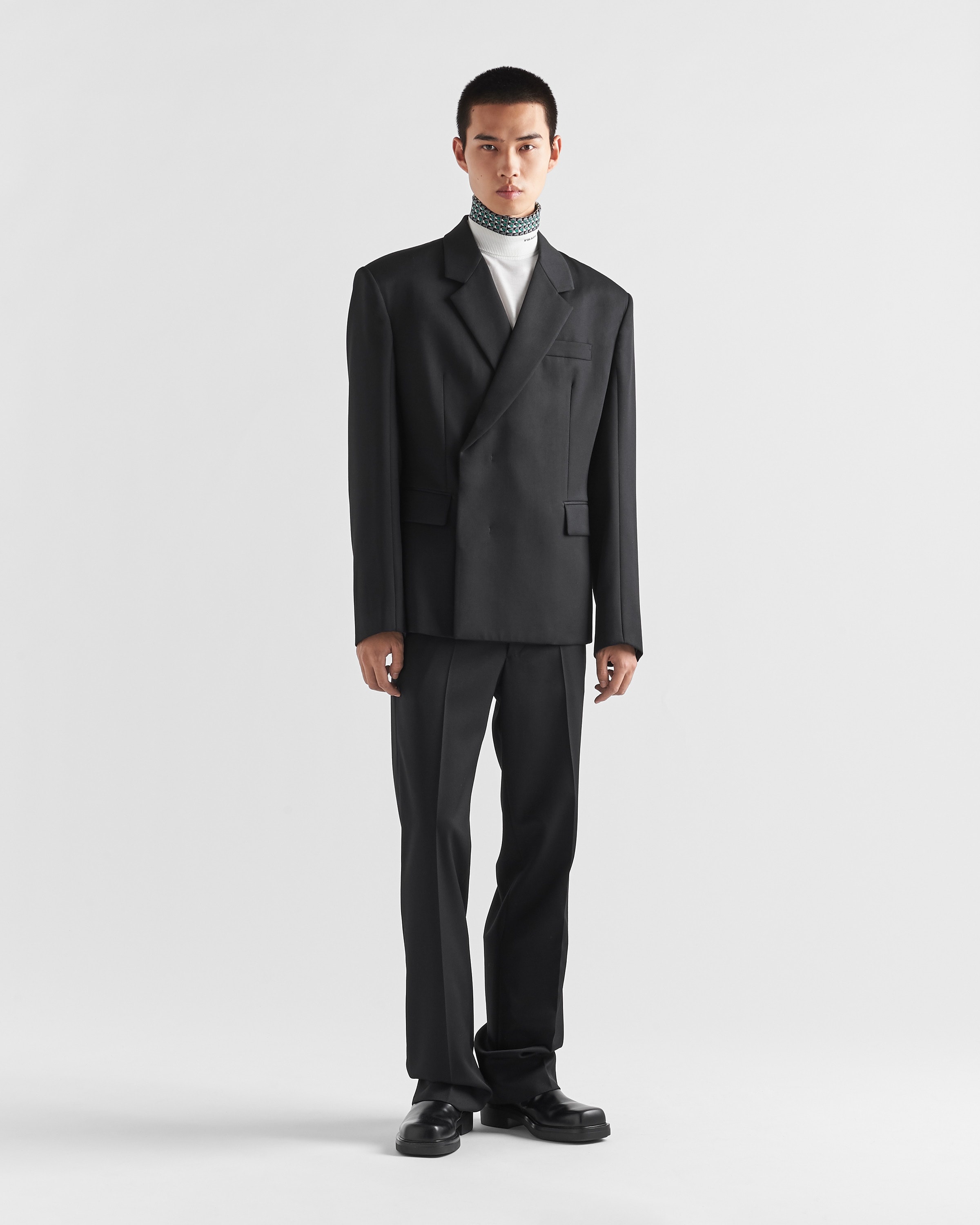 Double-breasted wool jacket - 2