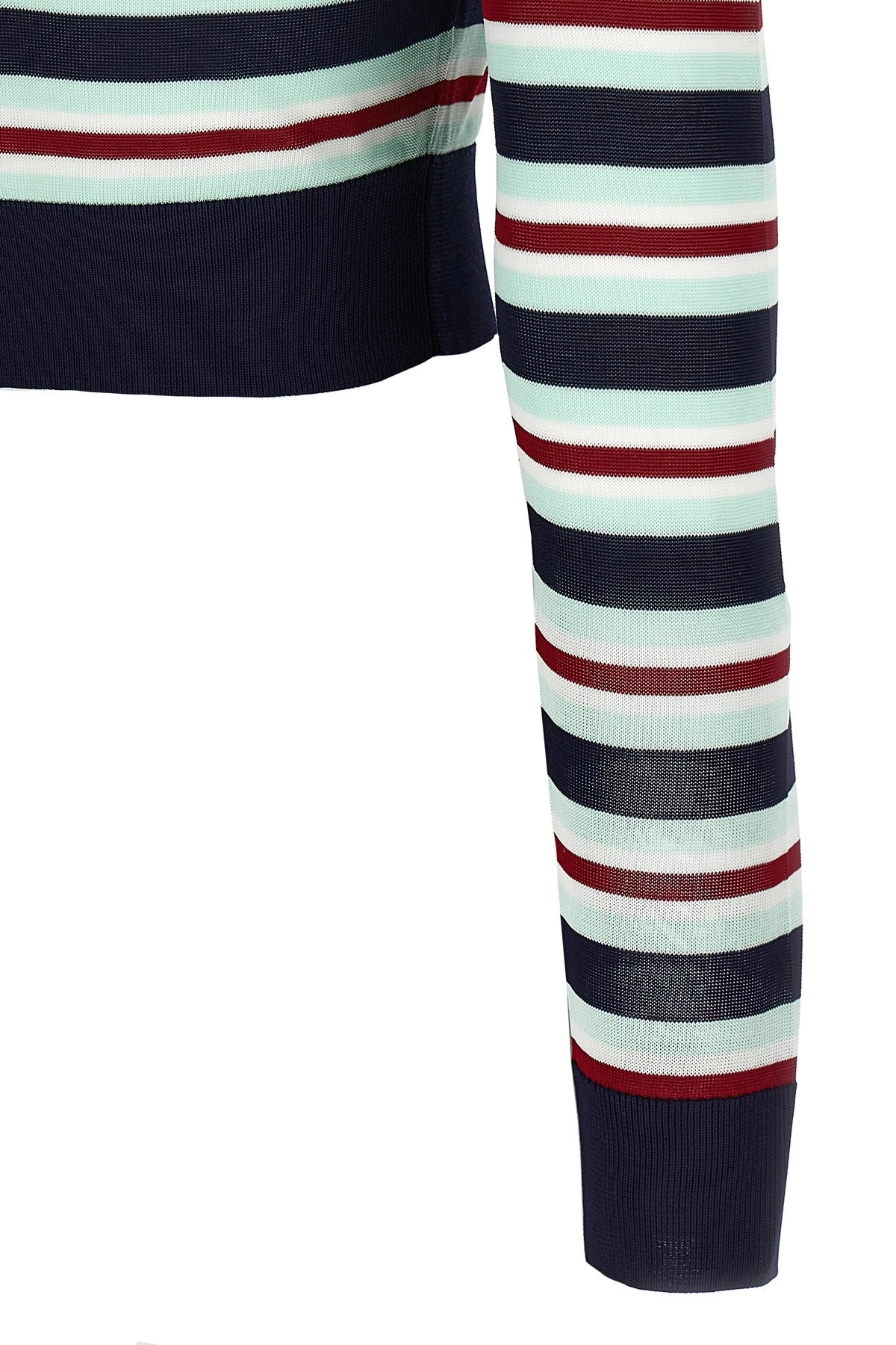 'Navy Striped Viscose Knit' cardigan - 4