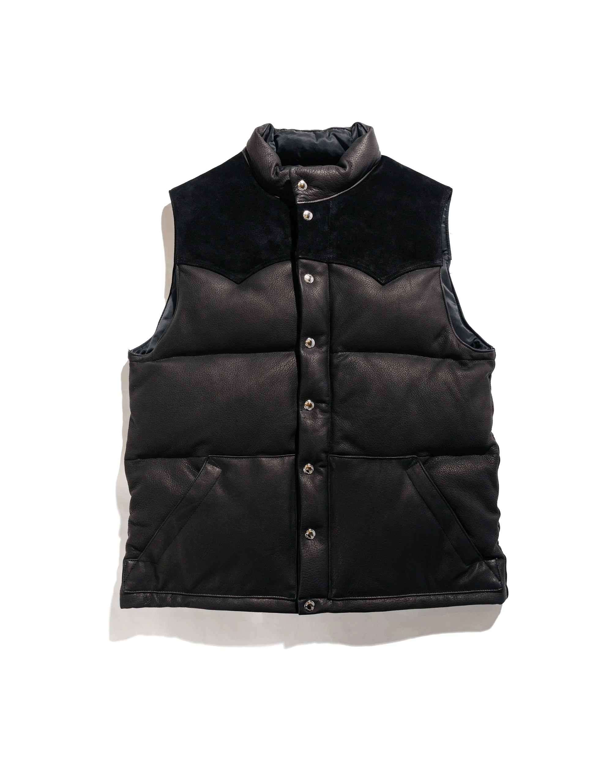 MJ22119 Deerskin Down Vest Black - 1