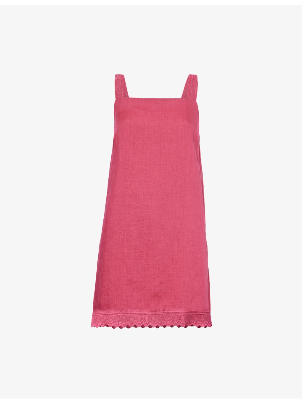 Grace Broderie-Trim Ramie Mini Dress - 1