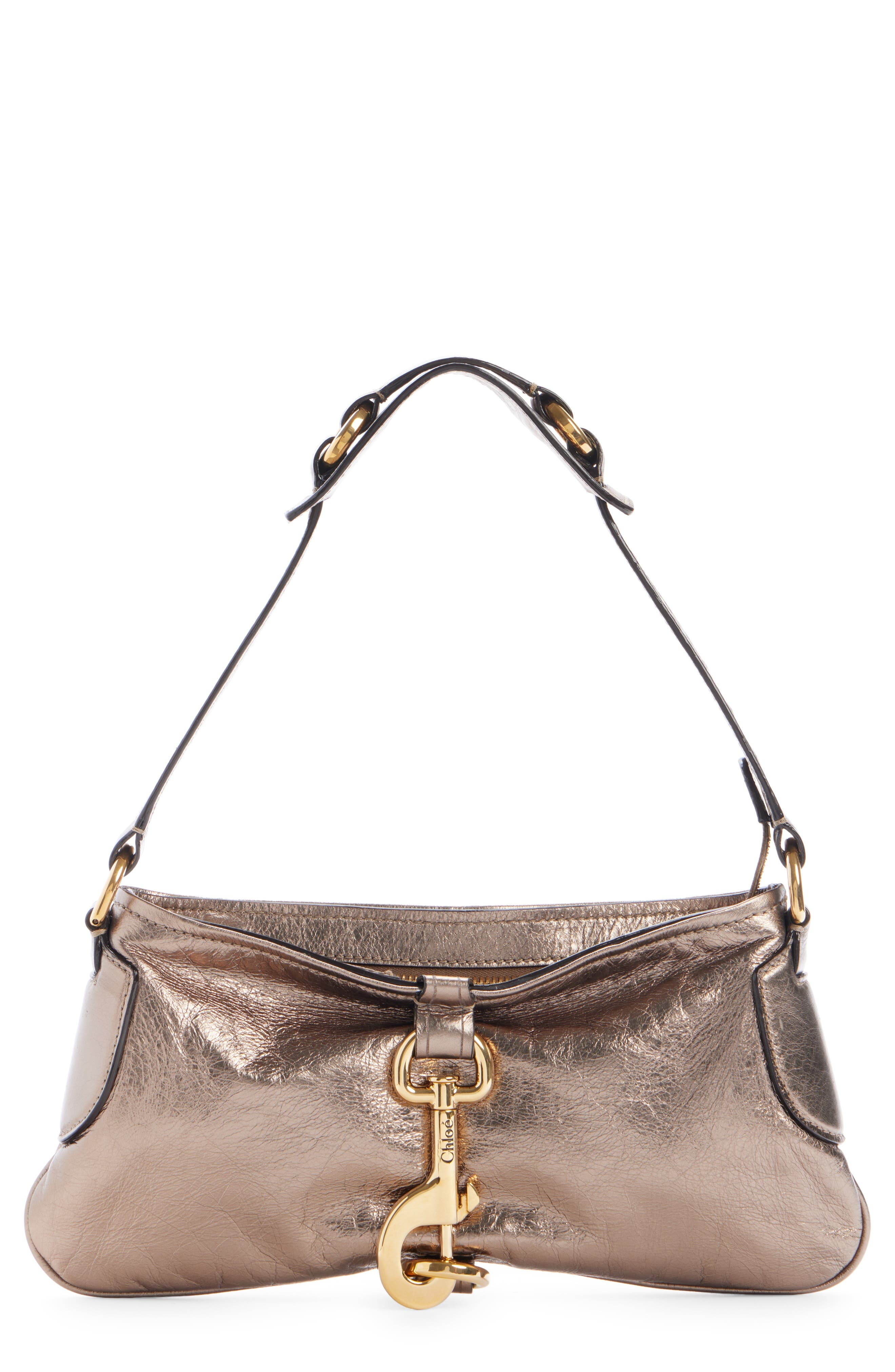 Chloé Kerala 25 Metallic Leather Shoulder Bag in 074 Shiny Grey at Nordstrom - 1