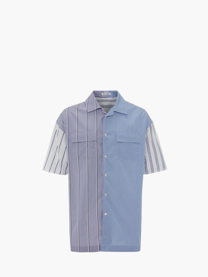 RELAXED FIT SHORT 소매 STRIPED SHIRT - 1