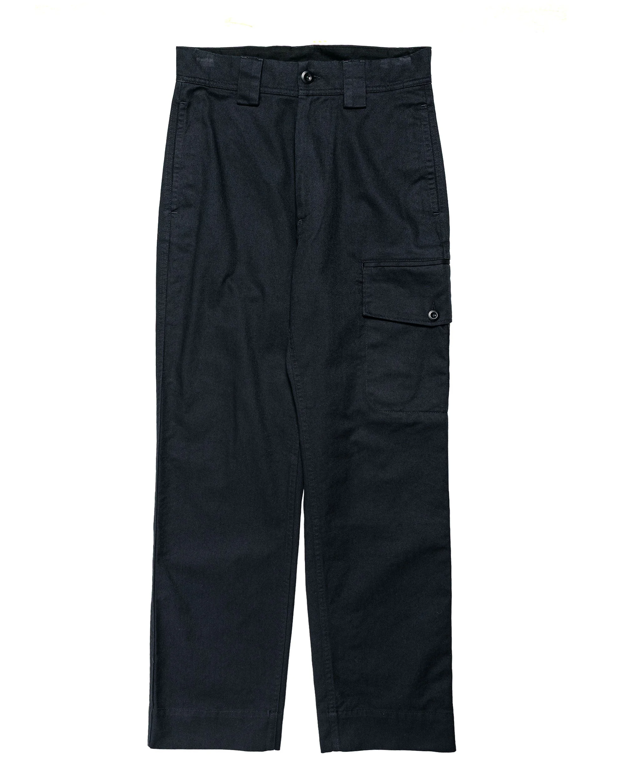 MHL Single Cargo Pocket Trousers Soft Cotton Drill Ink - 1
