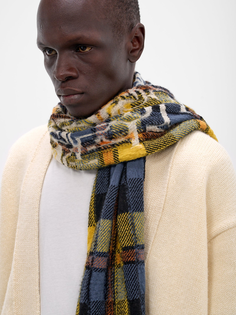 Kapital Happy Tartan Ainu Wool Scarf outlook
