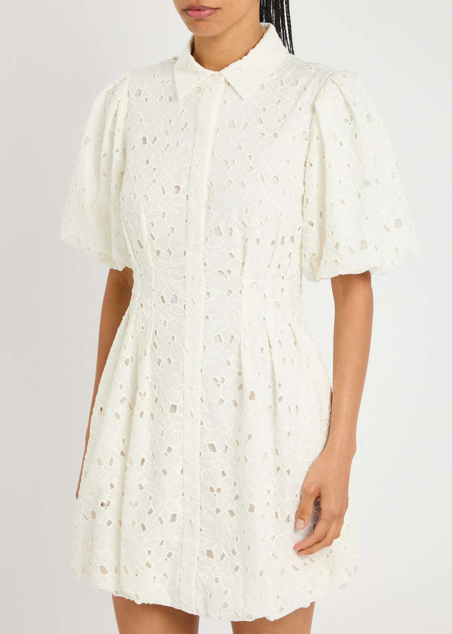 Simkhai Cleo Floral-embroidered Cotton Mini Dress - 2