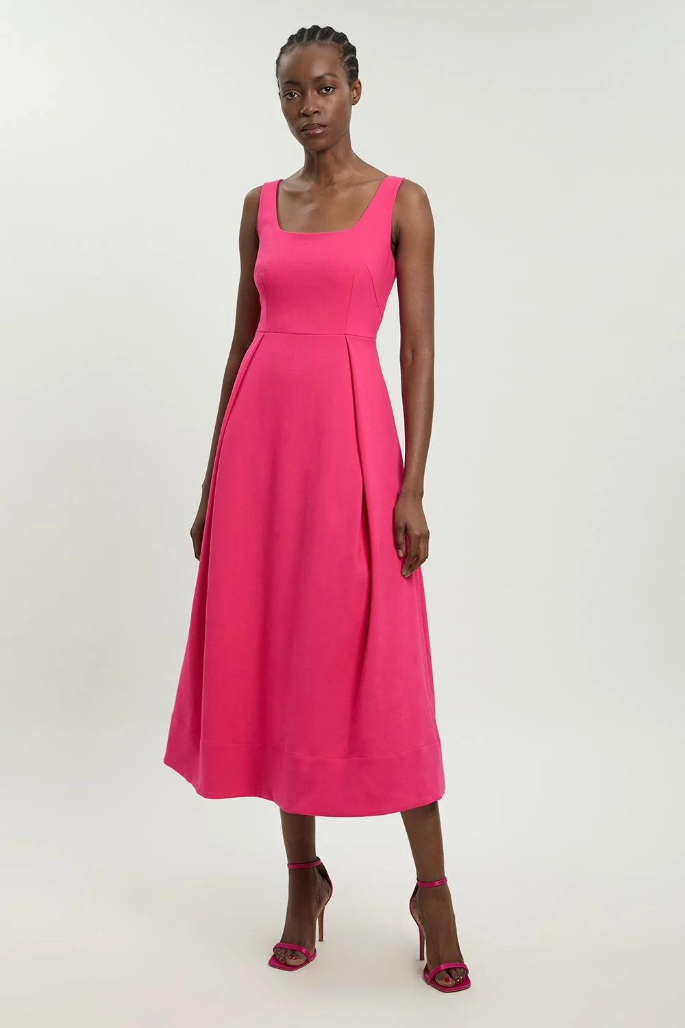 Tailored Full Skirt Midi Dress - 1